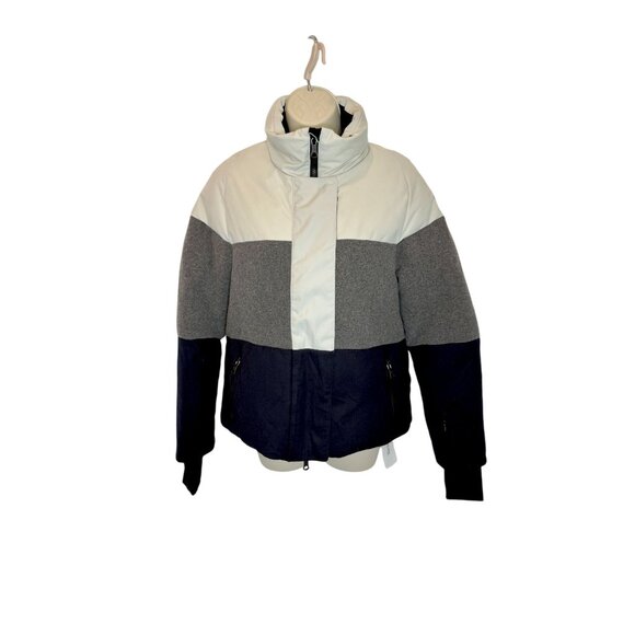 Erin Snow Lola Merino Wool Colorblock Ski Jacket Black Gray White - Size M - Picture 4 of 16